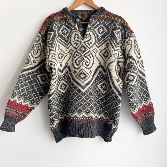 Vintage Boston Traders Nordic Style Wool Pullover Sweater M - Picture 3 of 9